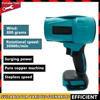 Fit Makita 30000RPM Violent Blower Turbo Jet Fan 18VElectric Air Duster Wind Speed Turbo Rechargeable withLight Car Cleanin Tool