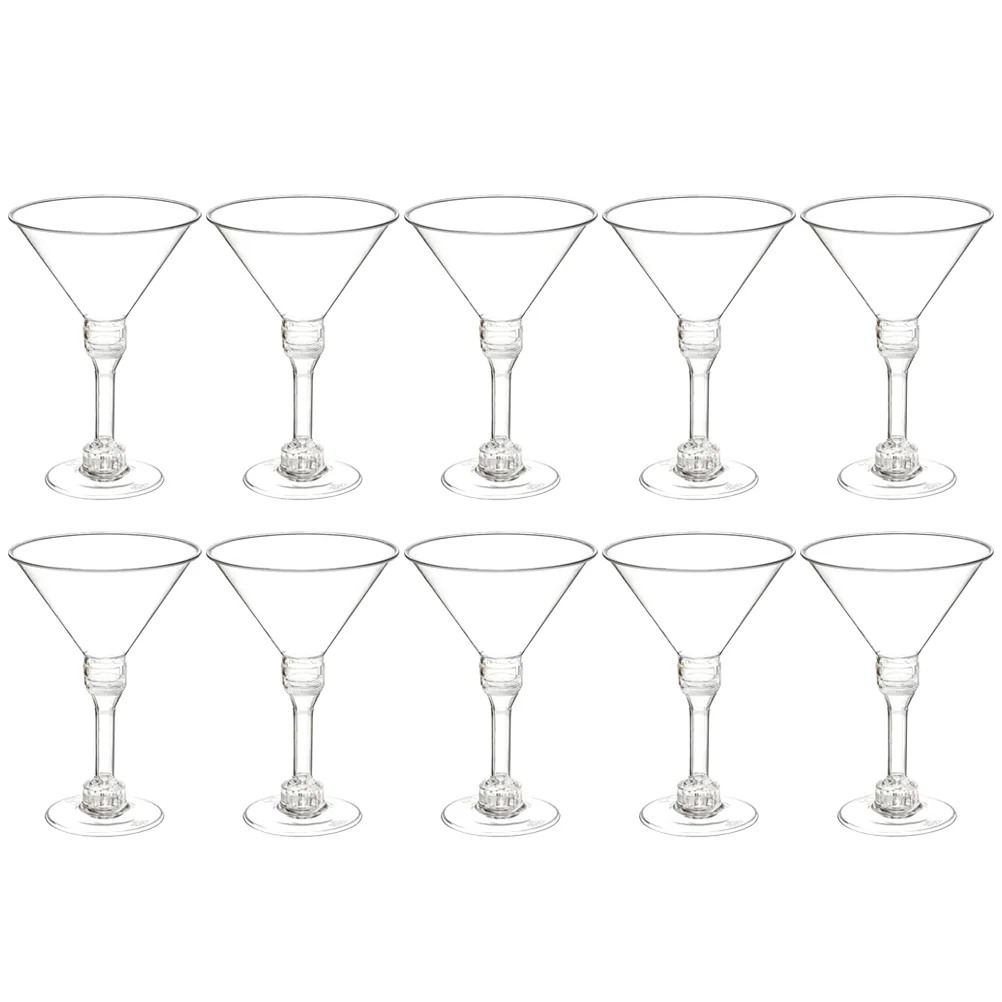 

10 Pcs Clear Glasses Party Cups Martini Container Ice Cream Goblets Plastic for