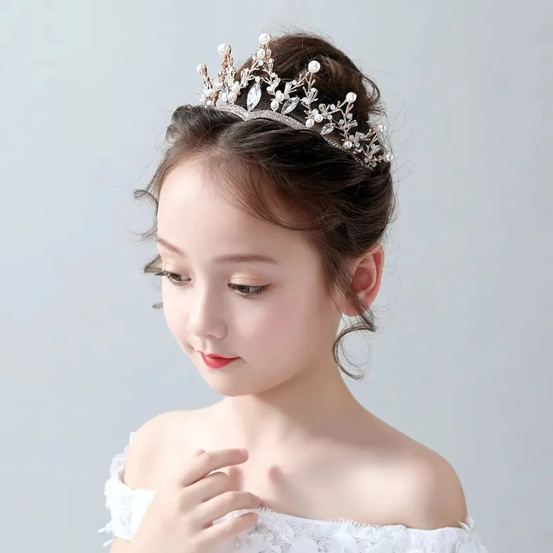 Crystal Crown Gold Silver Color Princess Tiara for Girls Women Hair Dress Accessories Party Birthday Crown Headwear Jewelry