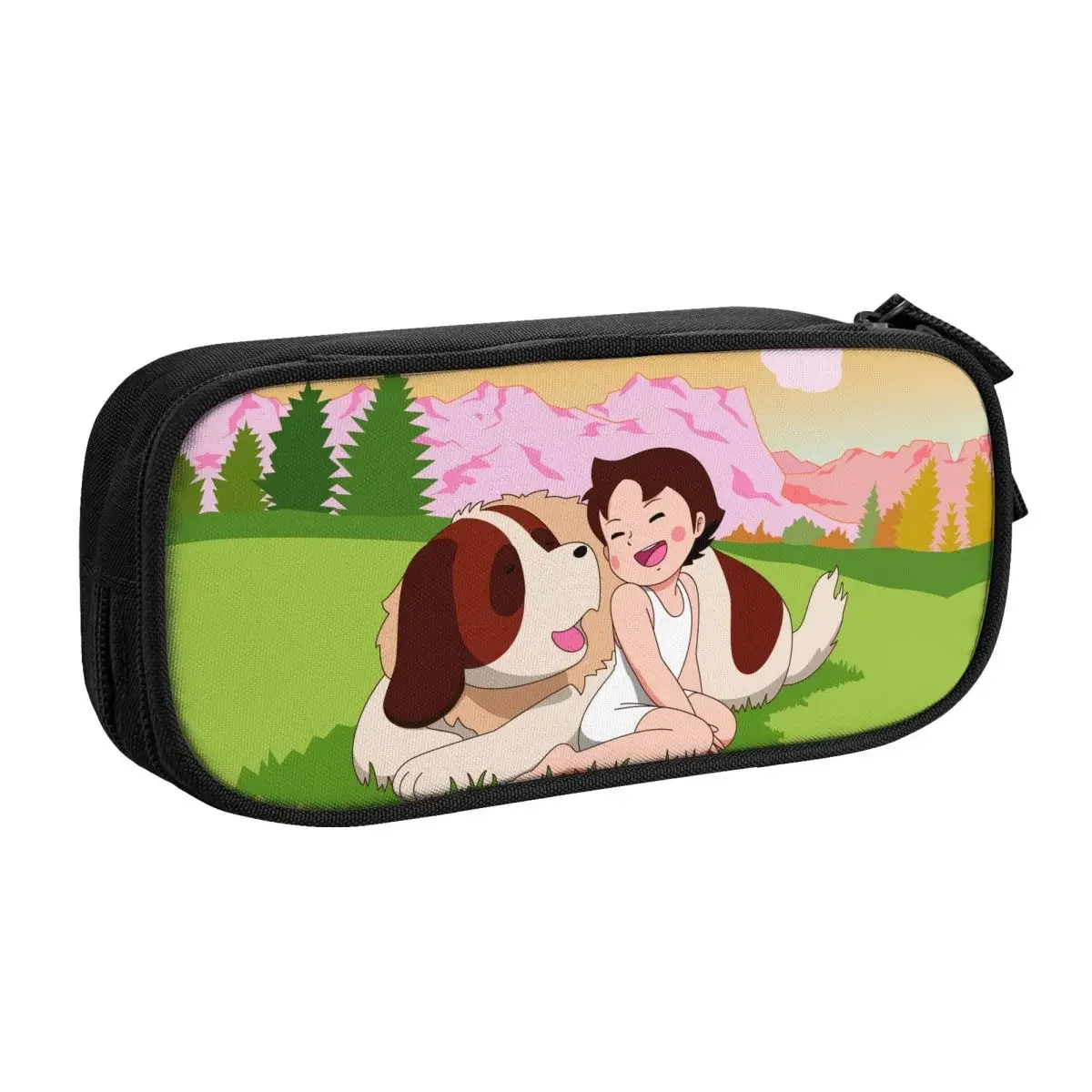 Heidi And Goat Pencil Case for Boy Girl Big Capacity Cartoon Alps Mountain Girl Pen Box Bag School Supplies