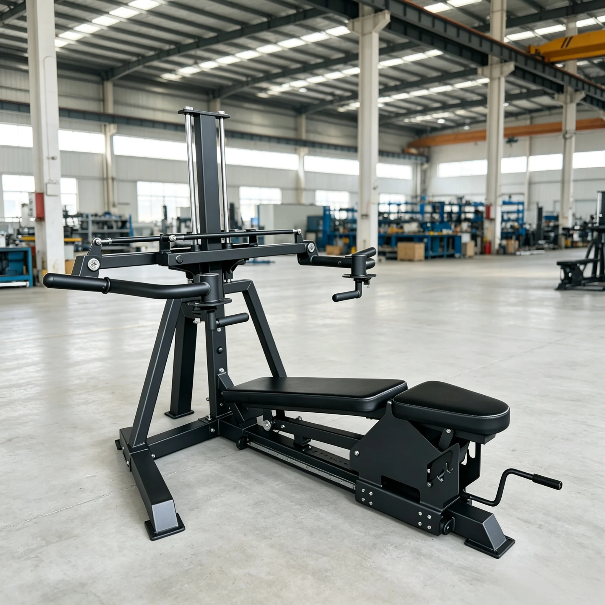 4-in-1 Multi-Functional Fitness Equipment Adjustable Bench Press Weight-Lifting Board Lever-Type Loaded Convergent-Force Machine