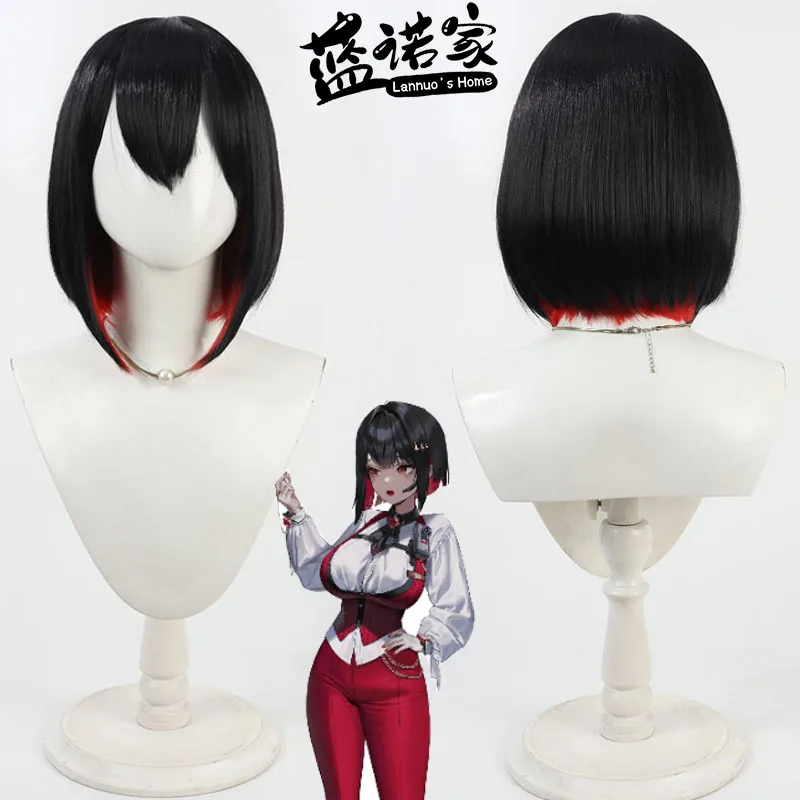 

Game Nikke: Goddess of Victory Rouge Cosplay Wig Halloween Party Prop Synthetic Hair Heat Resistant Fiber + Wig Cap