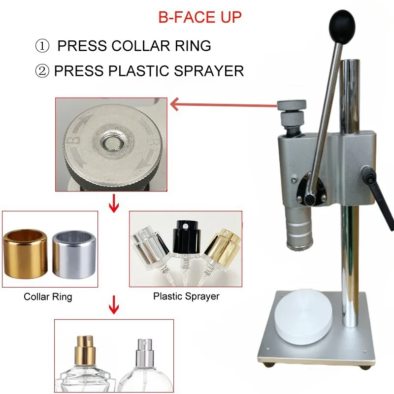 Multifunctional manual perfume bottle electro-aluminum inner sleeve plastic compression cap sealing machine