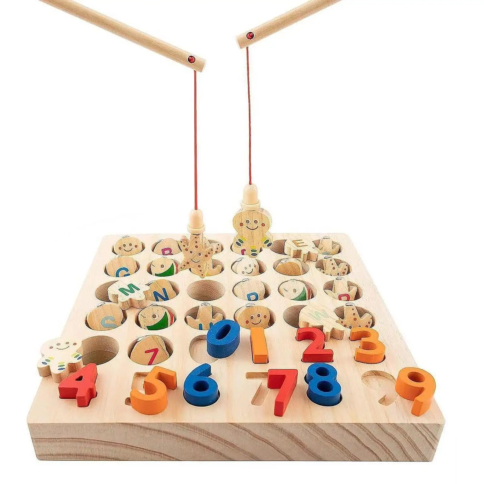 Wooden Magnetic Fishing Game Fine Motor Skill Wooden Toy for Holiday Gift Party Favor Kindergarten Early Learning Girls and Boys