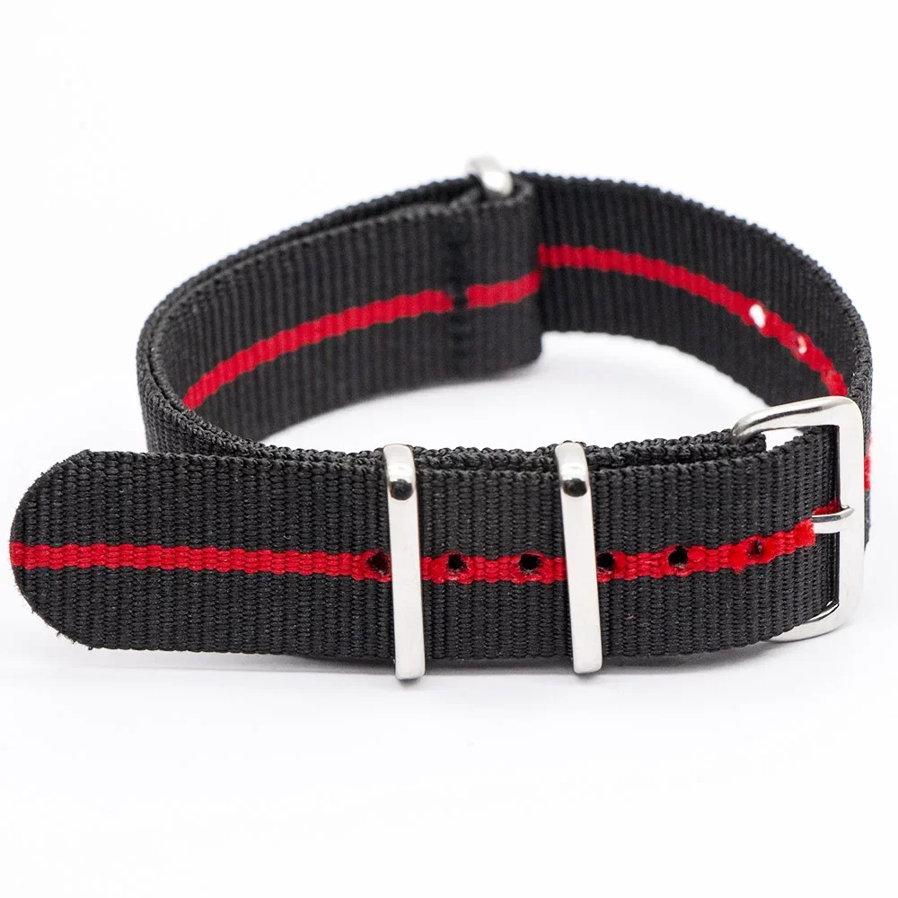 Nylon Watchband 2 Green 1 Red 18mm 20mm 22mm 24mm Woven Straps Watch Band For Men Women Bracelet Watch Accessories