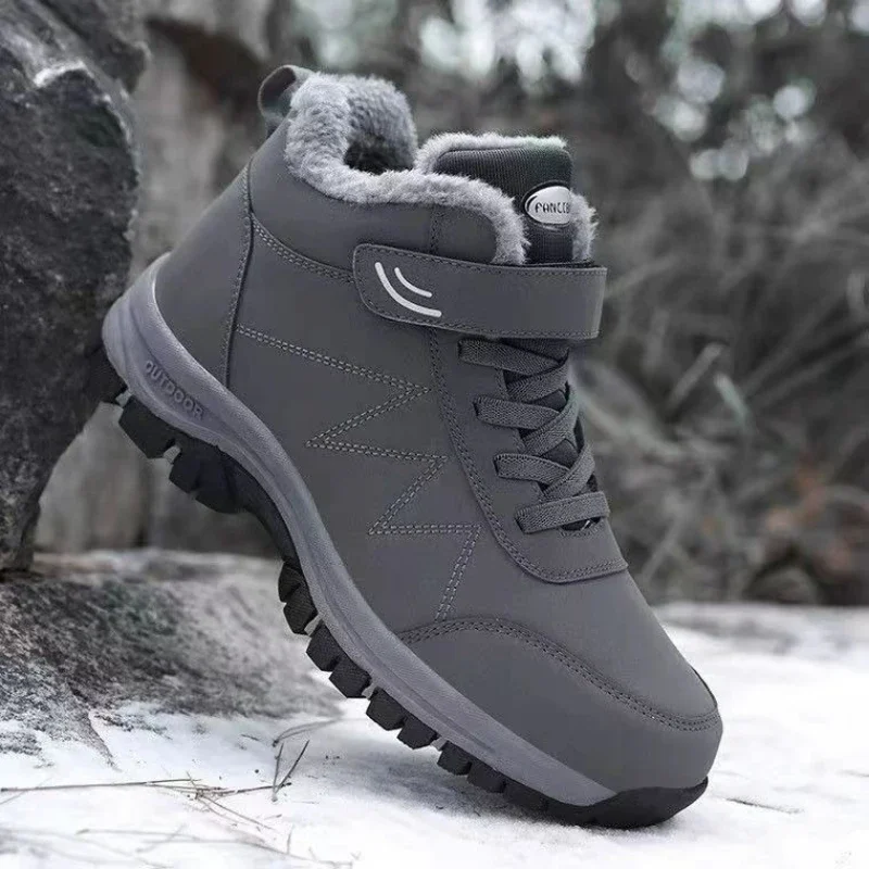 Mens Shoes Fashion Comfortable Hiking Boots New Warm Snow Boots Winter Shoes for Men New Plush Casual Cotton Shoes Bottes Femmes