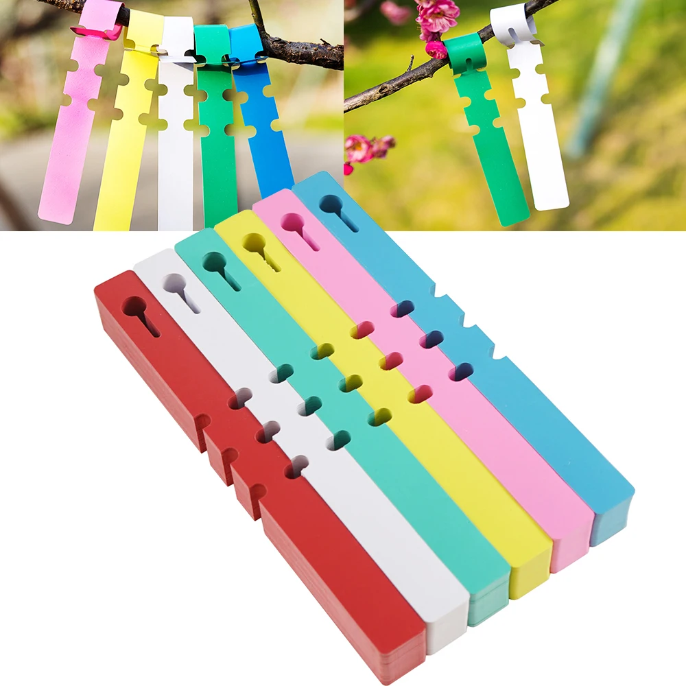 

30-50PCS Garden Plant Nursery Hang Tags Plastic Identification Card Waterproof Ring Set Markers Reusable Label Tool 6 Colors