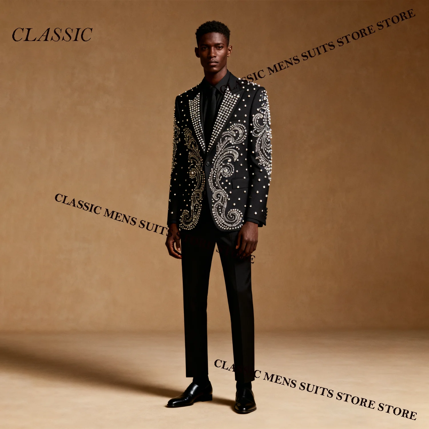 

Роскошные мужские костюмы со стразами и кристаллами, свадебные смокинги по индивидуальному заказу, облегающие формальные комплекты Ropa hombre, комплекты из 2 предметов, мужские пиджаки для жениха