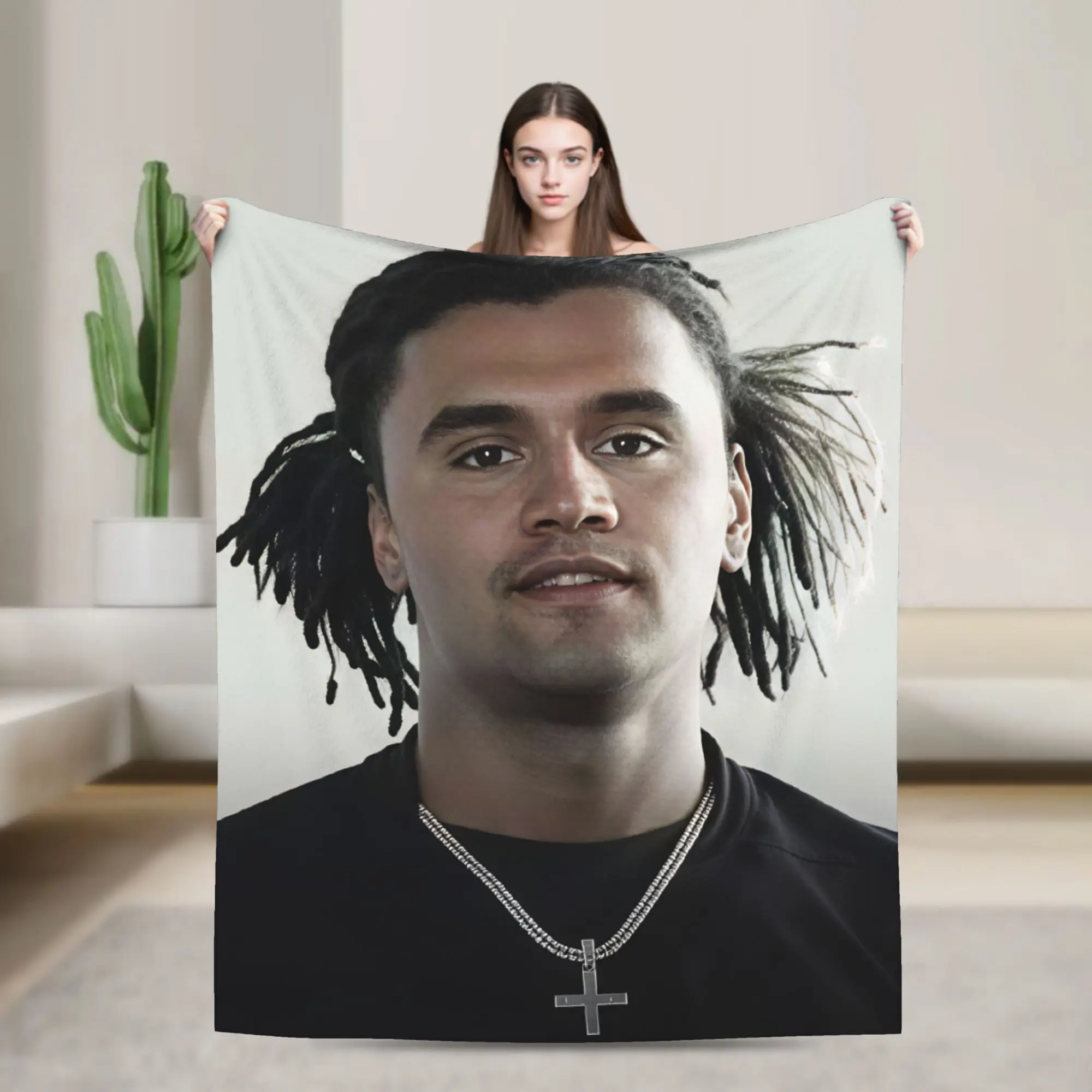 Charlie Kirk Dreadlock Cross Chain Soft Comfy Blanket  Print Camping Throw Blanket Outdoor Flannel Bedspread Sofa Bed Cover