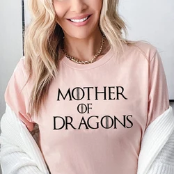 MOTHER OF DRAGONS Letter Print Women T Shirt Cute Graphic Tees O-neck Short Sleeve Casual T-shirt Mothers Day Summer Tee Tshirts