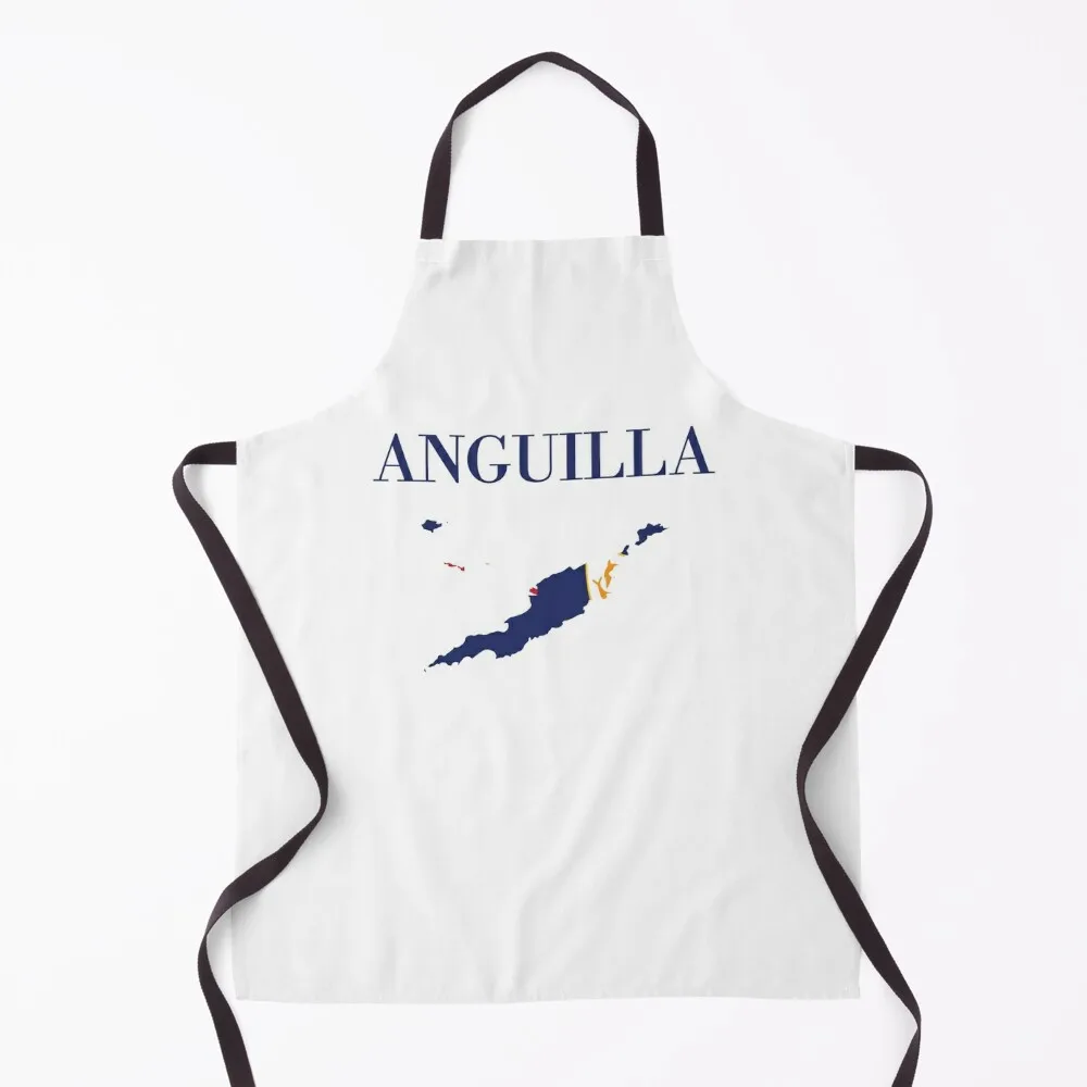 

Map of Anguilla with flag design Apron kitchen item kitchen clothes for men Chef Accessory Apron