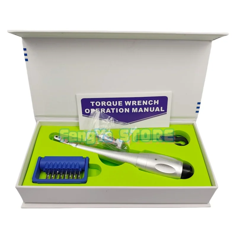 1 Set Adjustable Dental Universal Implant Torque Wrench With 16Pcs Drivers Dentistry Latch Head Handpiece Contra Angle 5N-35N