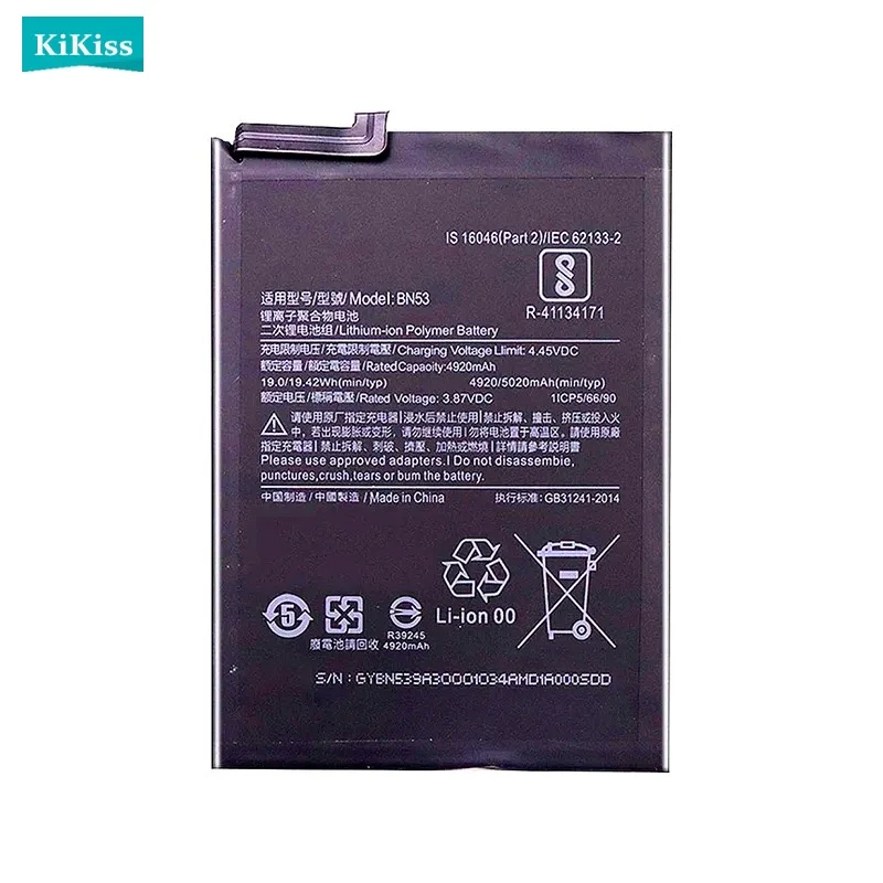 BN53 Mobile Phone Battery For Xiaomi Redmi note 9 Pro note9 Pro 4920mAh High Quality
