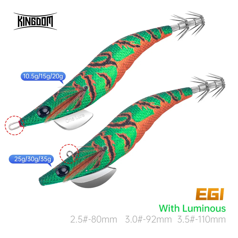 Isca Artificial Luminosa Kingdom Egi para Jigging 2.5 #   3.0 #   3.5 #   Anzóis para Pesca Submarina de Lula, Polvo e Choco