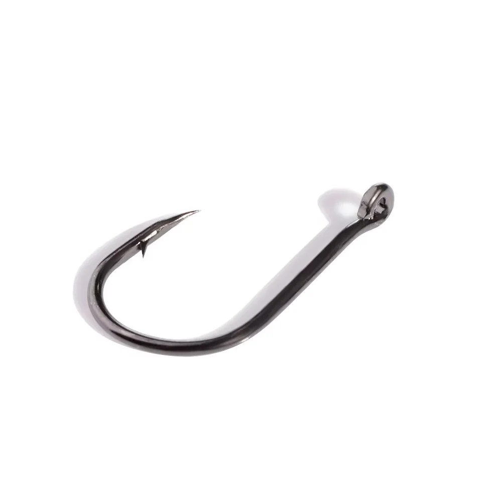 FISH KING 10PCS High Carbon Steel Carp Fishing Hooks CHINU 3#-12# Feeder Sharp Barbed Single Hook With Ring