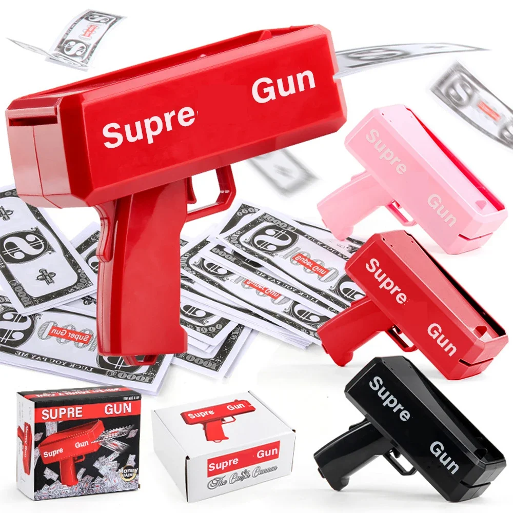 Upgraded Version Of The High-Power Electric Banknote Spray Gun Banknote Gun Toy Gun Holiday Props Toy With 100 Banknotes