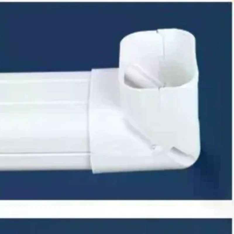 Heavy Duty 75x65mm PVC Air Conditioner Duct Line Cover Coupling End Cap Flat Elbow Cap for AC Installation