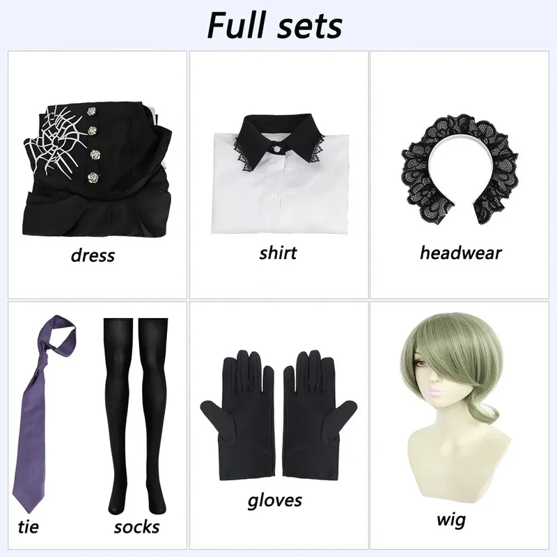 ( # ^.^ # Nouvelle Robe 2026 Danganronpa V3 Tojo Kirumi Costume de Cosplay Perruque Uniforme Tenue de Soubrette Costumes d'Halloween →_→VOIR MON PROFIL