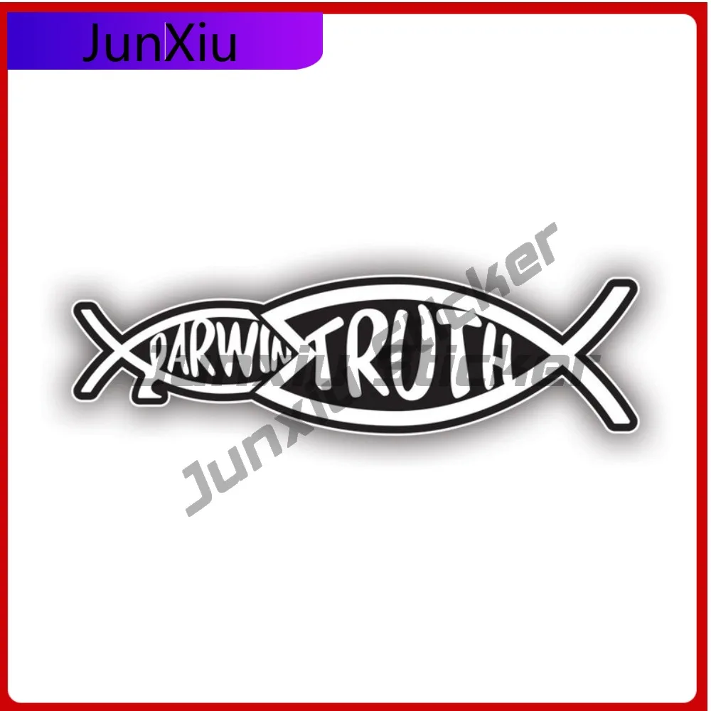 

Christian Truth Eating Darwin Fish Shaped Sticker Creative Decals Fishing Angler Car Sticker Vinyl Decal Waterproof Durable Fade
