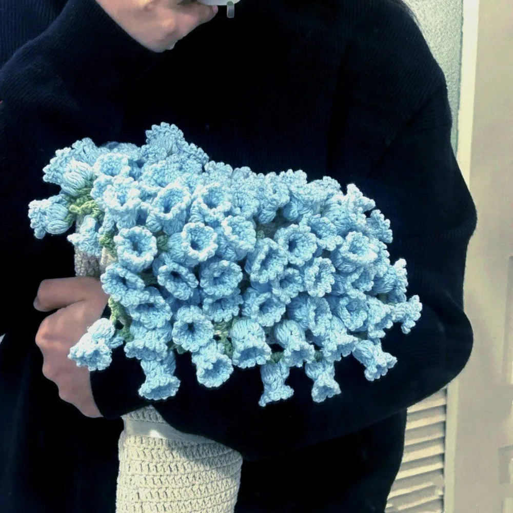 New 60cm Flower Bouquet Blanket Finished Product Crocheted Lily of The Valley Bouquet Blankets Sunflower Blanket Gifts