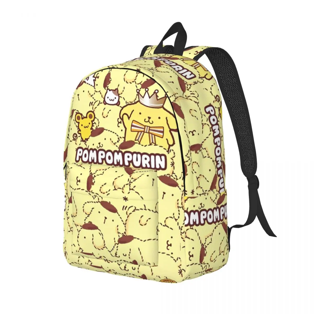 MINISO Pom Pom Purin Cartoon Backpack Daily Backpacks Male Funny School Bags Custom Large Rucksack