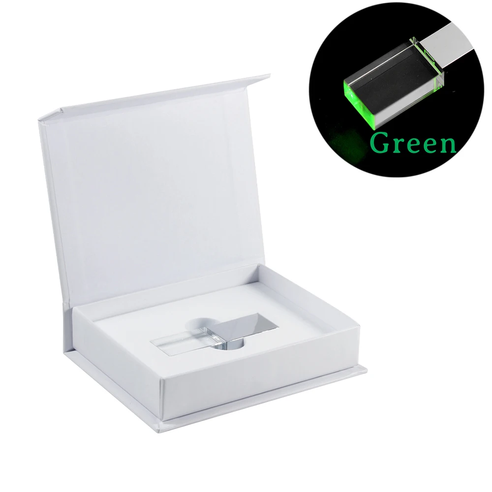 Jaster USB-Flash-Laufwerk 2,0 mit LED-Kristalls ticks 4GB 16 GB 32GB 64GB 128GB transparentes Glas Geschenk Pen drive (kein individuelles Logo) 6