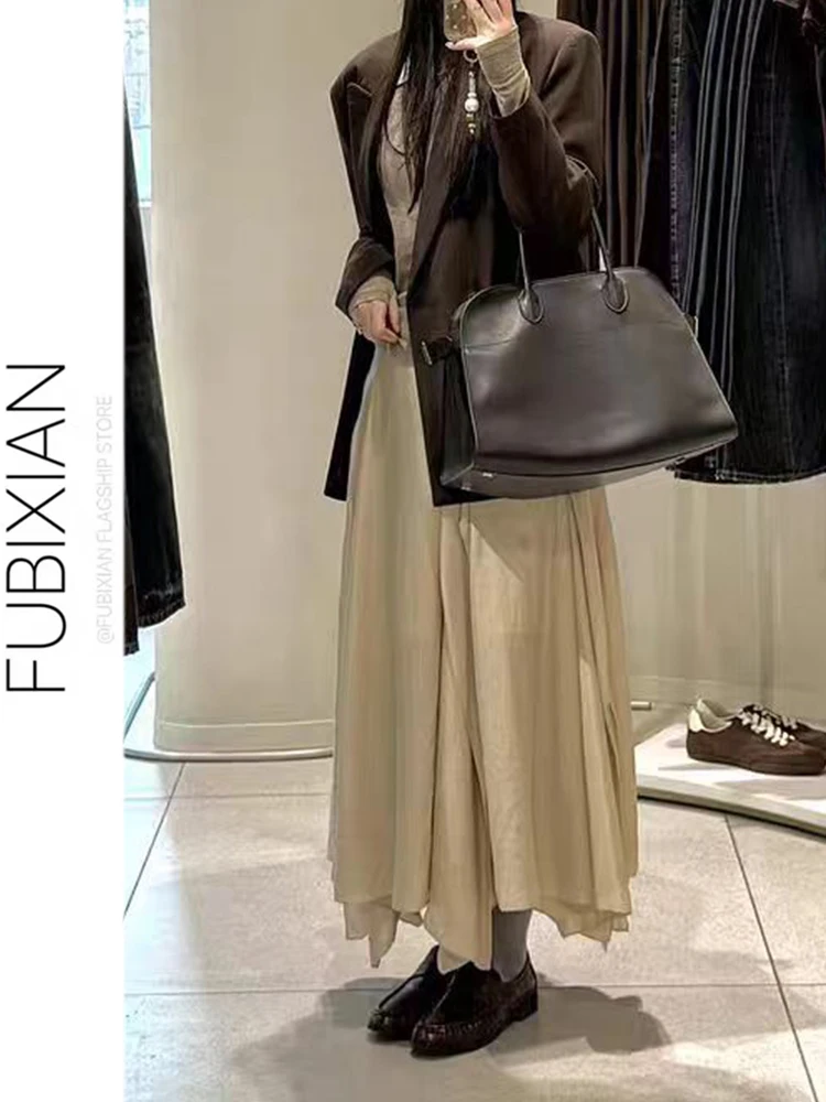 

Ladies' Casual Style Half Skirt Draped Loose Fit High Waist A-Line Skirt Spring Summer New Simple Cold Breeze Skirt