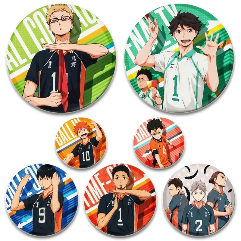 Haikyuu!! Spille smaltate Tobio Kageyama Shoyo Hinata Spilla Collezione di fan Distintivi da bavero Uomo Donna Gioielli di moda Decor Regali