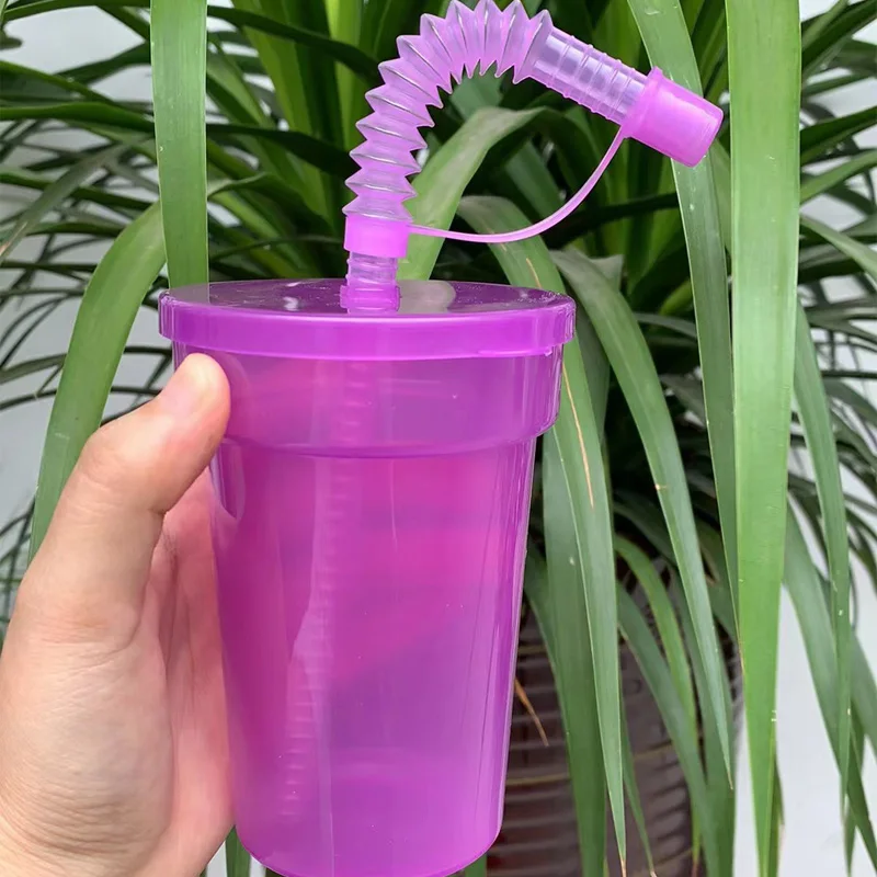 NONE Neon-Schipper-Becher, wiederverwendbar, auslaufsicher, Trinkbecher mit Deckel und Strohhalmen für Geburtstagsfeier, Reisen, Weihnachten, Saftbecher, Wasserflasche 3