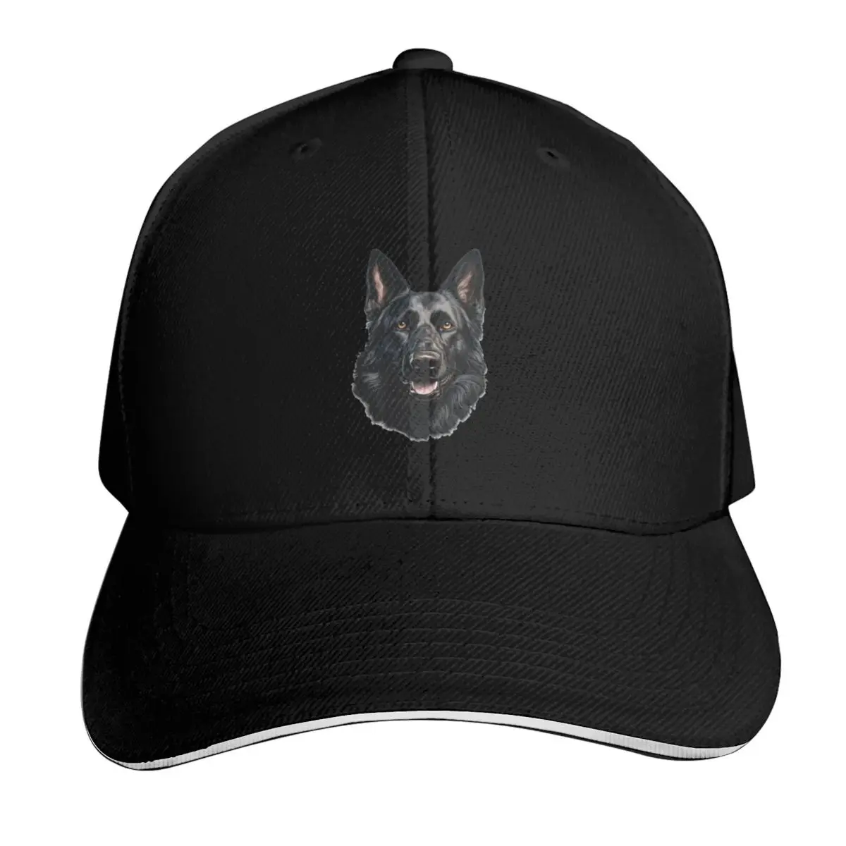 Realistic Black German Shepherd Art Baseball Cap Low Profile Unstructured Unisex for Men Women Outdoor Golf Running Hiking