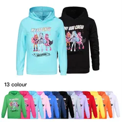 Funny Monster High Kids Hoodie Toddler Girls Cartoon Clothes Baby Boys Long Sleeve Sweatshirt Spring Autumn Children's Clothing