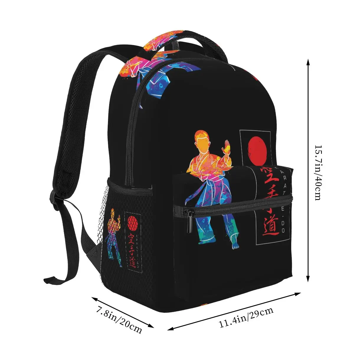 Budo Soul Karate Spirit Martial Arts Student Backpack School Bag Hiking Daypack for Boys Girls Fashion Bookbag Shoulder Bags