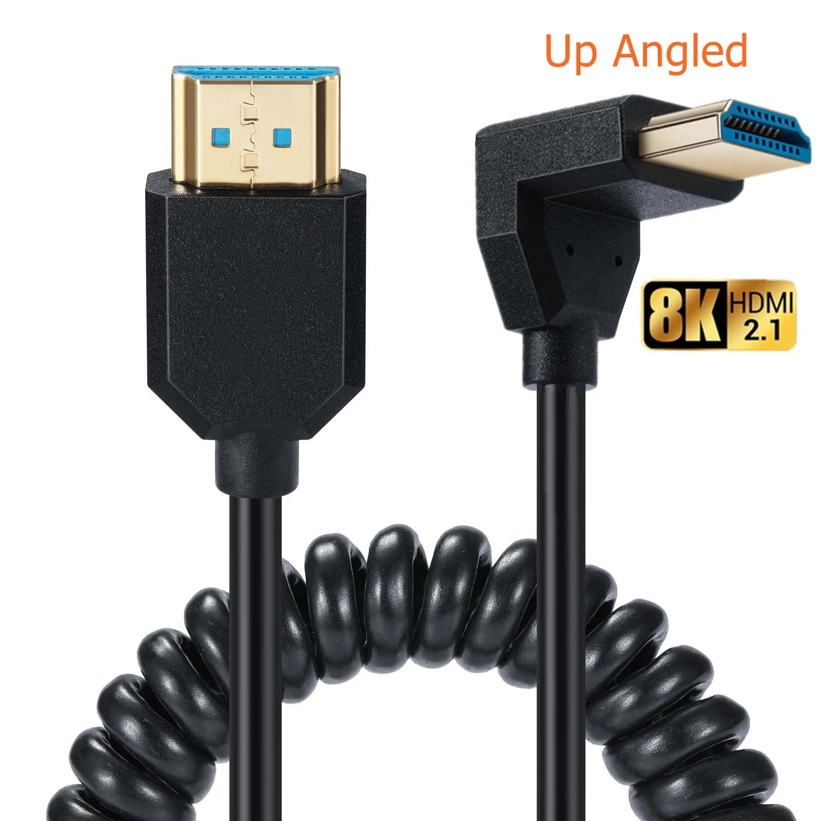 90度の角度4.0mm HDMIケーブル,オス-オスhd互換,8k @ 60hz HDMI-2.1,TV,コンピューターカメラ用