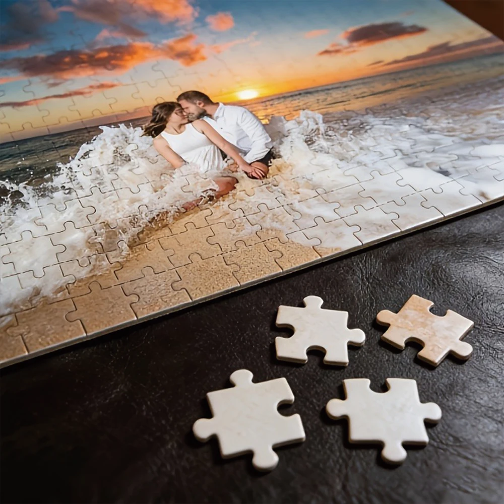 35/300/500/1021 Stück Personalisiertes Foto-Puzzle Hochzeitsfotos Puzzle-Box als Erinnerungsgeschenk