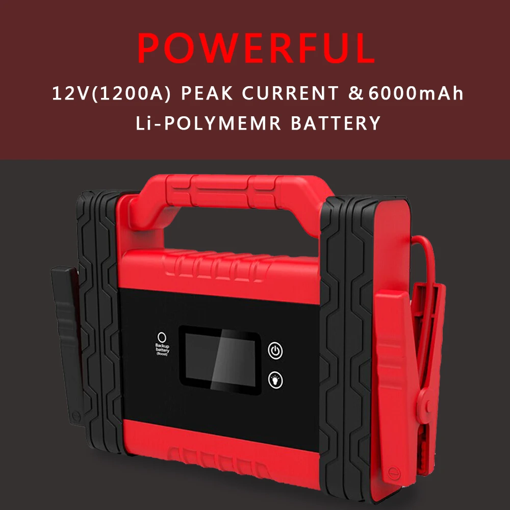 Popularny Rozrusznik Samochodowy 1200A Zestaw Rozruchowy Akumulatorów Samochodowych Narzędzia Awaryjne Power Banki na Kemping Samochód