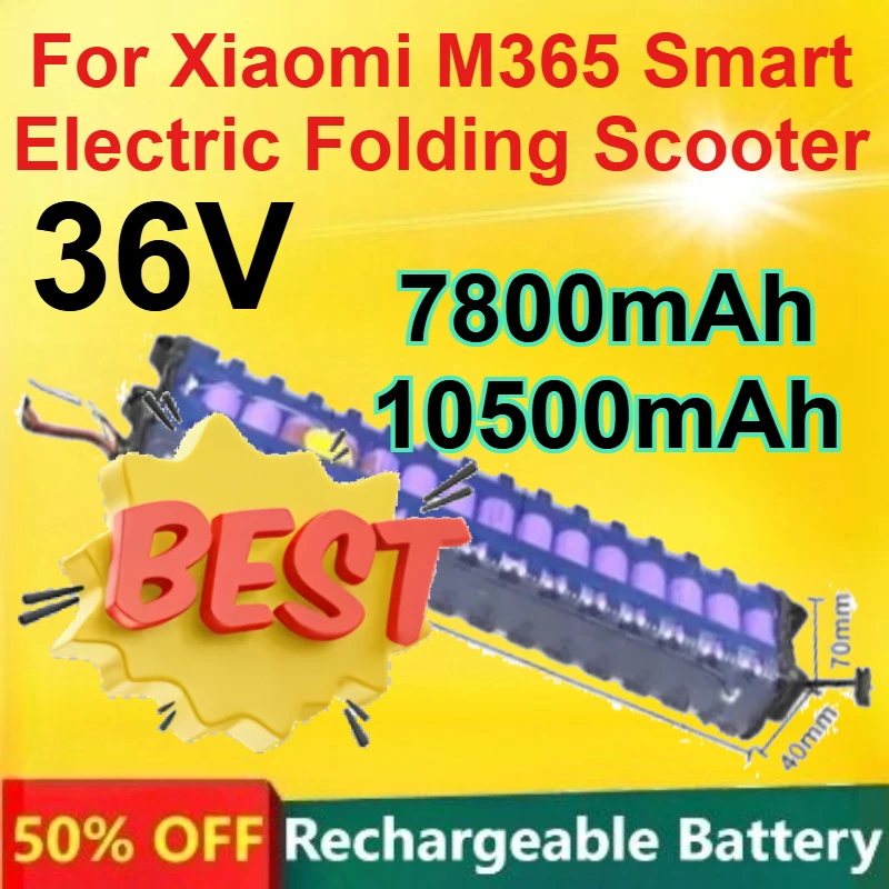 

36V Rechargeable Lithium Battery for Xiaomi M365 Smart Electric Folding Scooter 7800mAh 10500mAh Large Capacity Battery