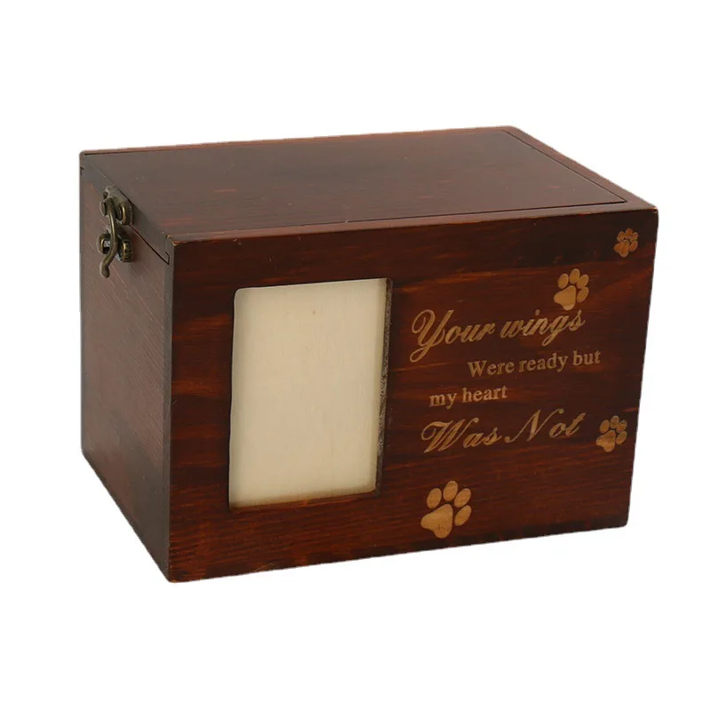 Handcrafted Pine Wood Pet Casket with Removable Lid  Unique Memorial for Dogs and Cats Solid Wood Pet Urn