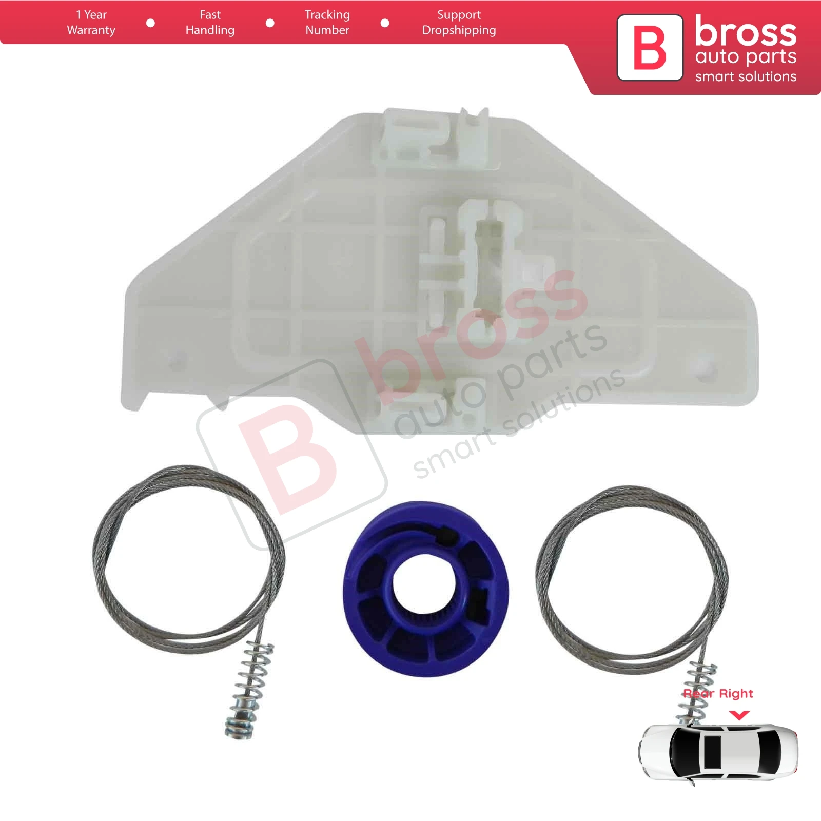 Conjunto de reparo do regulador do levantador de janela elétrico, traseiro direito, Citroen C5, MK2, MK3, RD, TD, RC, RD, RW, 2007-2018, 4/5 portas, 9224E6