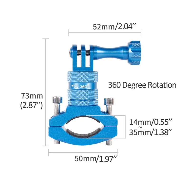 ตัวยึดแฮนด์จักรยาน GoPro 11 10 9 8 7/DJI OSMO ตัวหนีบแฮนด์360องศา