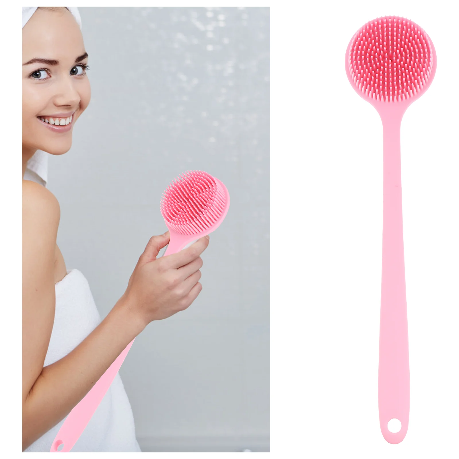 Body Brush Long Handle Bath Baby Window Blinds for Home Exfoliating Scrubber Silica Gel