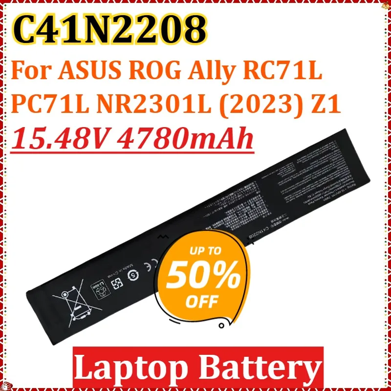 

15.48V 4780mAh 74Wh High Capacity C41N2208 Battery for ASUS ROG Ally RC71L PC71L NR2301L (2023) Z1 Extreme Gaming Handheld