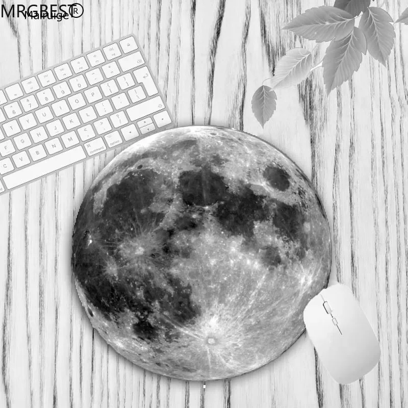 MRGBEST Earth Lunar Planet Desk Mat Pc Accessories Round Office Carpet Table Cushion 200x200mm Mouse Mat Pad Table Keyboard Pads