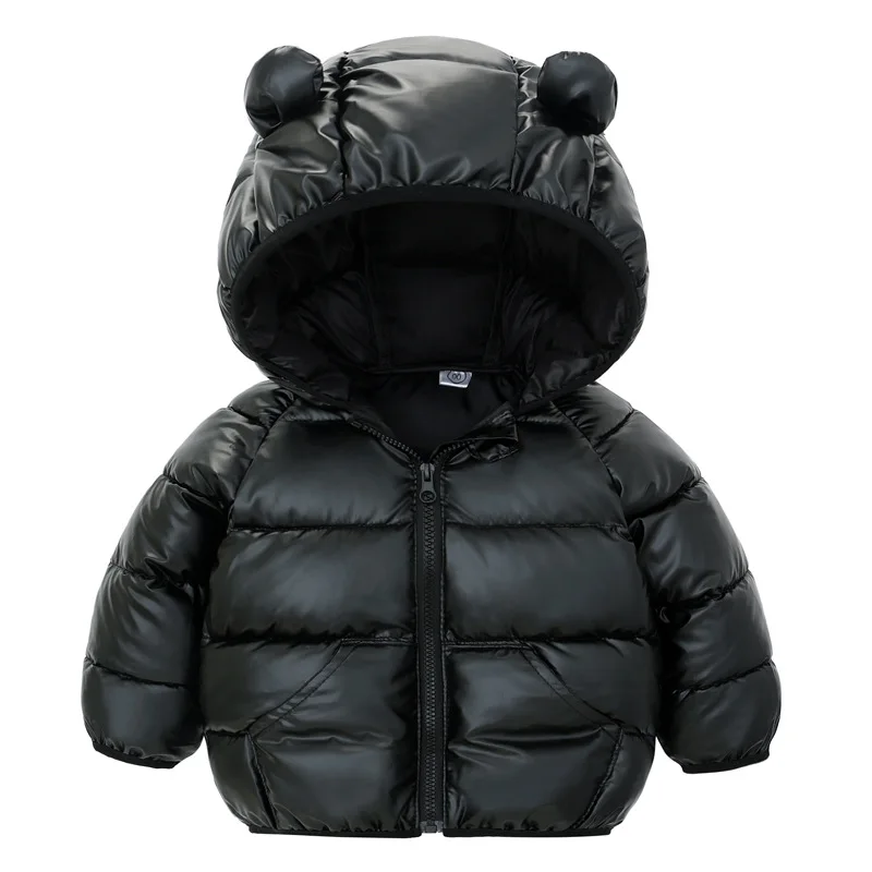 Winter Girl Hooded Jacket With Cute Ears Autumn Slim Cotton Coat 2-6Year Warm Down Light Down Coat 2024 Baby Boys Girl Outerwear