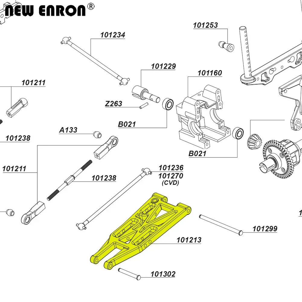 NEW ENRON Aluminium Alloy Front & Rear Lower Suspension Arm 101213 for RC Car 1/10 HPI Truck Bullet ST MT 3.0 Flux Upgrade Parts