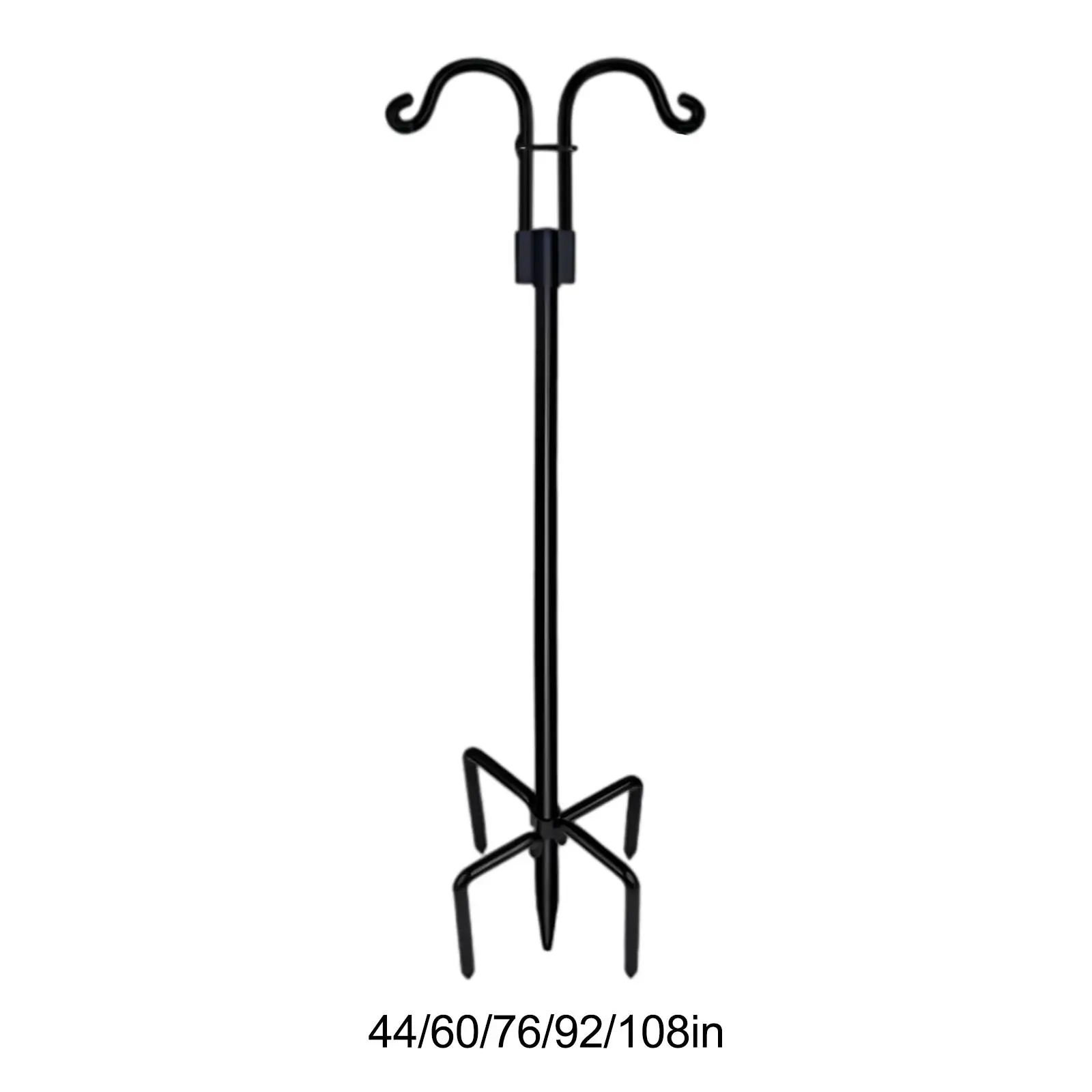 

Double Shepherds Hooks Bird Feeder Pole Garden Plant Hanger Stands with 5 Base