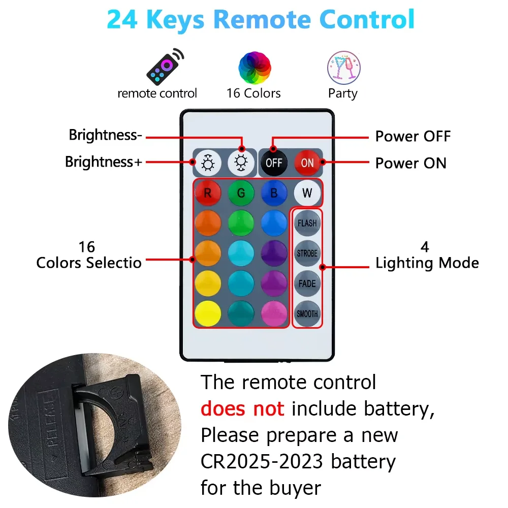 24 Key Remote Control Smart Lamp Atmosphere Light 16 Colors RGB Bulb LED Multicolor Bulb E27 220V Household Lighting Dimmable