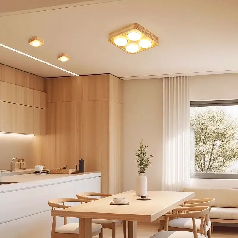 Minimalist Fine Raw Wood Ceiling Lights Lamp For Bedroom Living Room Aisle Corridor Cloakroom Led Indoor Lighting Decor 220V