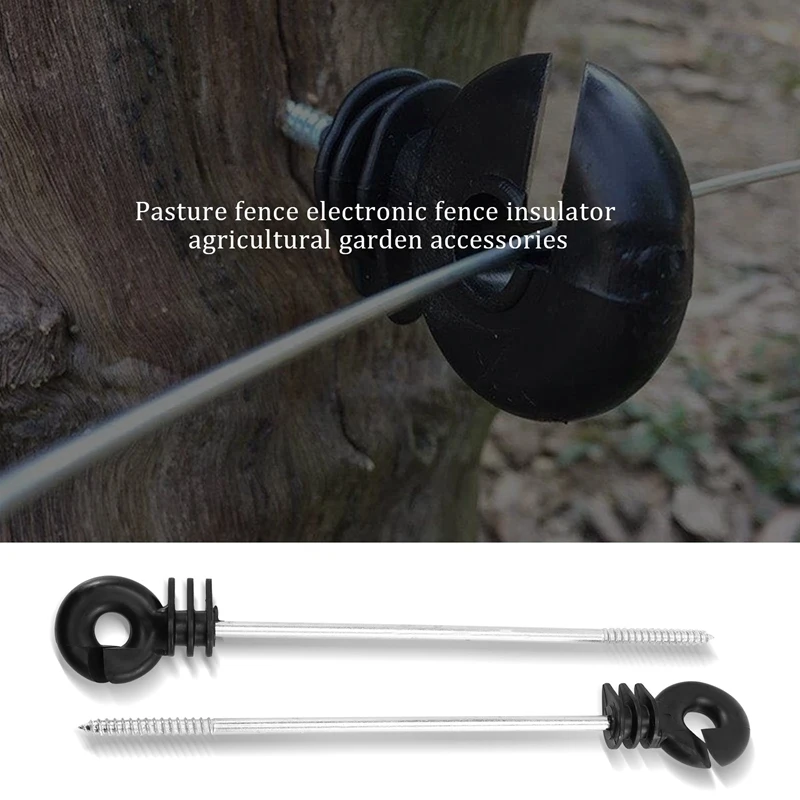 

25 PCS Electric Fence Distance Insulators, Plastic Ring Insulators Long Distance Screw For Wooden Post