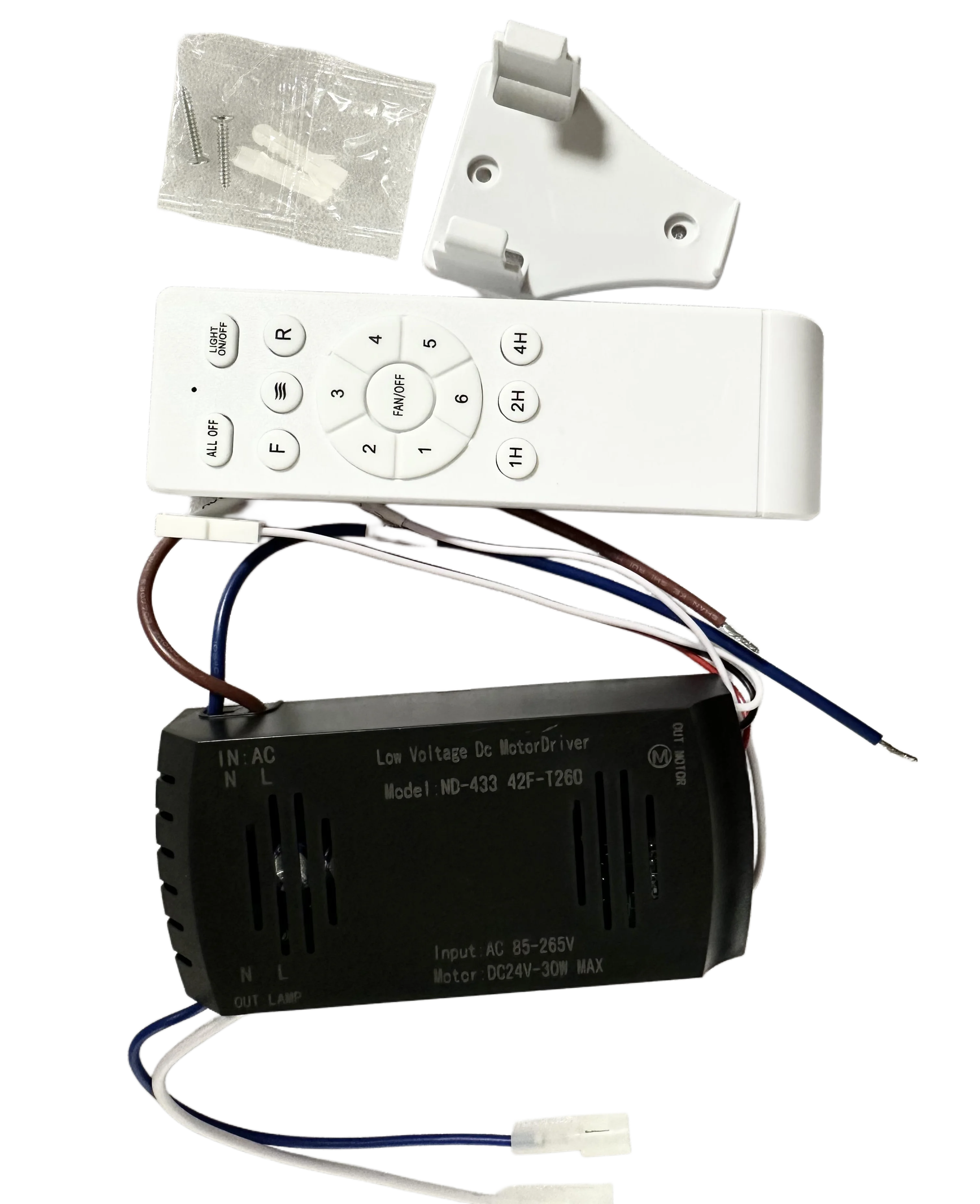 Modern Controller and Remote Control Matching IRALAN Home LED Long Page Fan Light AC 85-265V 42/52 Inch Controller Kit