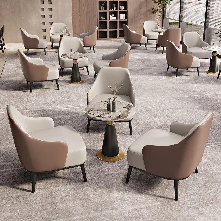 Light Luxury Modern High-end Club Negotiation Table And Chair Combination Sales Department Hotel Lobby Leisure Area Reception Ta